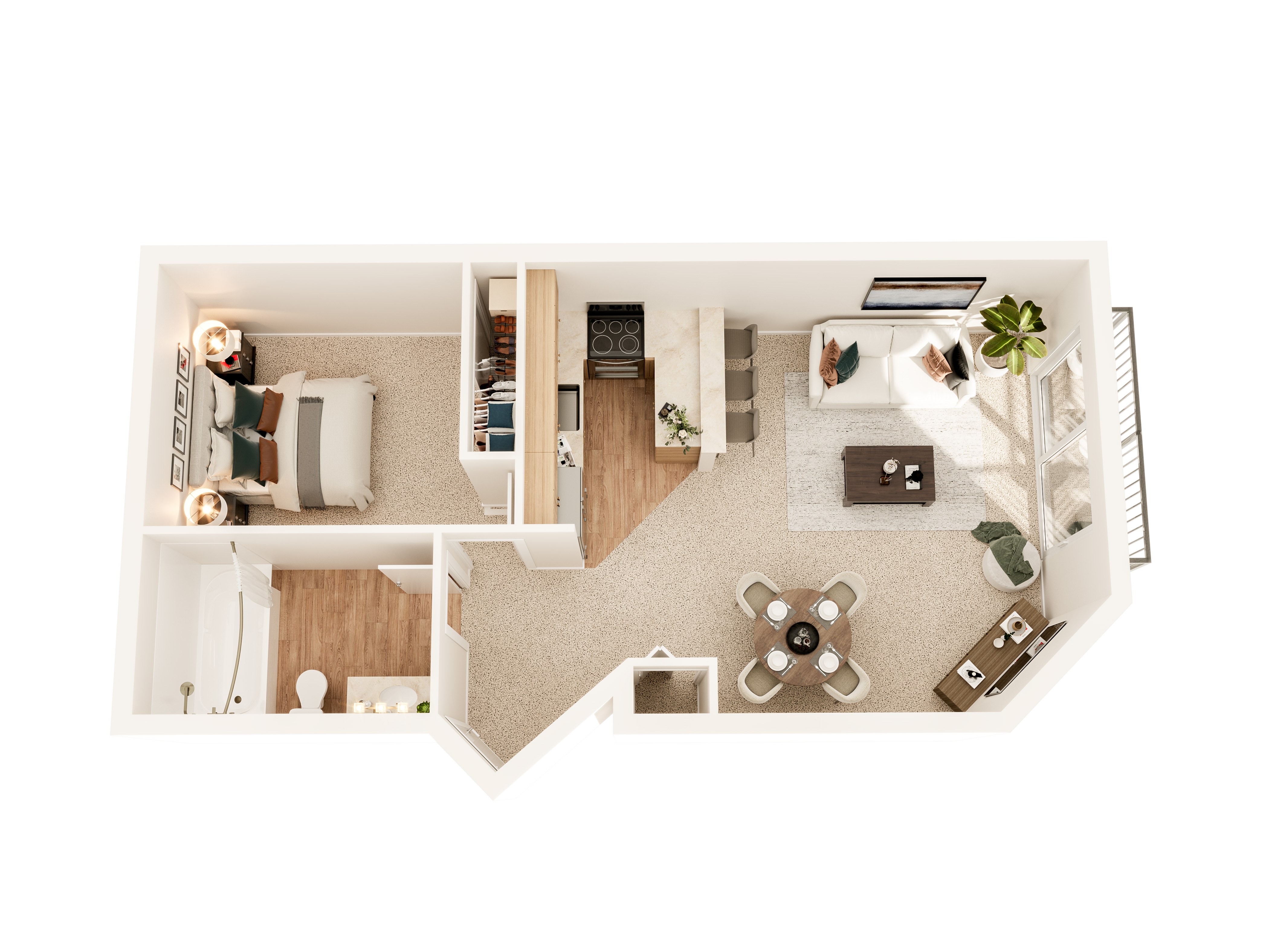 1x1SM_OneBedroom floor plan